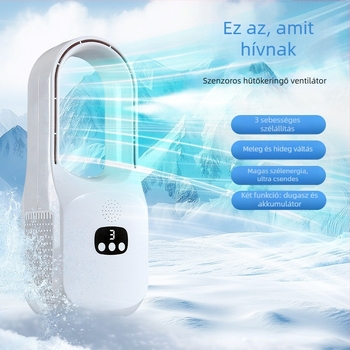Lapát nélküli USB hűtőventilátor párásítással – 3 sebesség, 36 dB alatt, 5V 10W