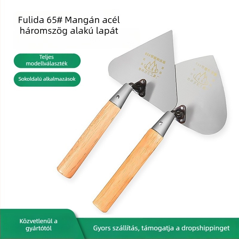 Lu Feng téglázó kanál, őszibarack alakú, nagy, 200 mm hosszú, 1 mm vastagság