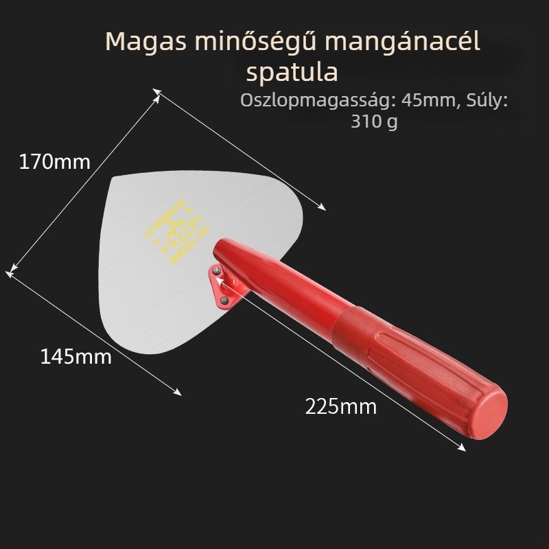 Lu Feng téglázó kanál, őszibarack alakú, nagy, 200 mm hosszú, 1 mm vastagság