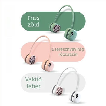 Lapat nélküli nyakventilátor, hordozható, összecsukható, digitális kijelzővel, öt sebesség, csendes, erős légáramlat