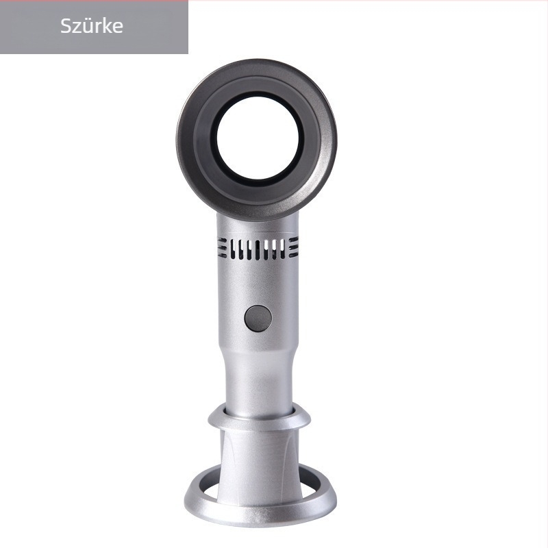Lapát nélküli kézi ventilátor, USB töltés, beépített 1200-2000 mAh akkumulátor, 3 fokozat, zaj 45-50 dB