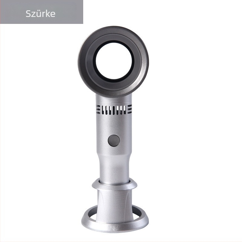 Lapát nélküli kézi ventilátor, USB töltés, beépített 1200-2000 mAh akkumulátor, 3 fokozat, zaj 45-50 dB