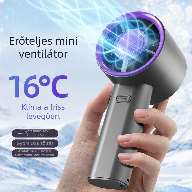 USB újratölthető kézi ventillátor lapát nélküli, asztali tartóval, mini, hordozható ajándék