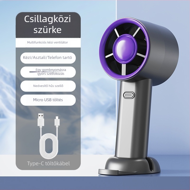 USB újratölthető kézi ventillátor lapát nélküli, asztali tartóval, mini, hordozható ajándék