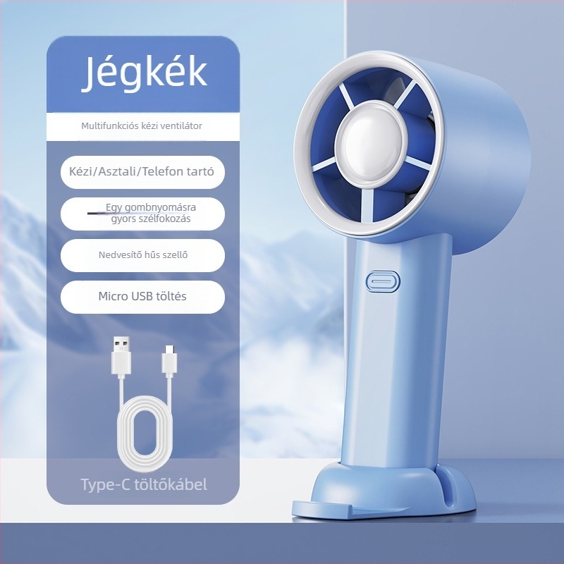 USB újratölthető kézi ventillátor lapát nélküli, asztali tartóval, mini, hordozható ajándék