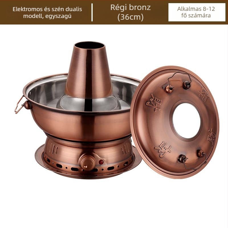 Kínai stílusú forró fazék rézimitációval, rozsdamentes acél 201 edény, kapacitás 2,1–4 L, márka Yaojia le, otthoni használatra, nem elektromos