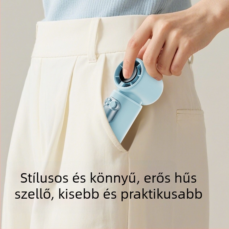 Kézi USB-ról tölthető lapát nélküli ventilátor digitális kijelzővel, nagy teljesítményű turbina, beépített 2000–4000mAh akkumulátor