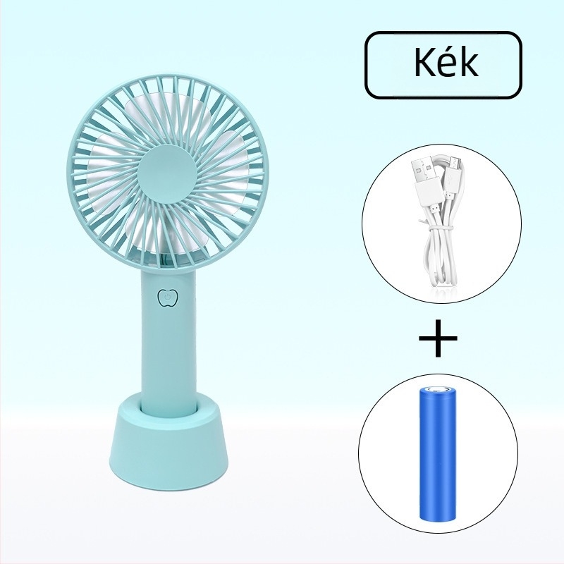 Kézben tartható, lapát nélküli USB ventilátor, cserélhető 500-800 mAh-s akkumulátorral, brushless motor, 3 sebesség, hordozható és csendes (≤36 dB).