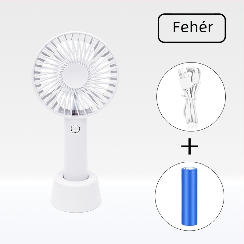 Kézben tartható, lapát nélküli USB ventilátor, cserélhető 500-800 mAh-s akkumulátorral, brushless motor, 3 sebesség, hordozható és csendes (≤36 dB).
