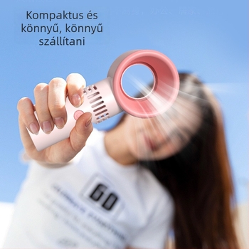 Lapát nélküli USB-s kézi ventilátor beépített Li-ion akkumulátorral, brushless motorral, 3 sebesség