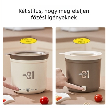Mini elektromos főzőedény kollégiumhoz, kapacitás legfeljebb 2 L, 1 személyre, gombos vezérlés, tapadásmentes belső, egy darabból álló tisztítás