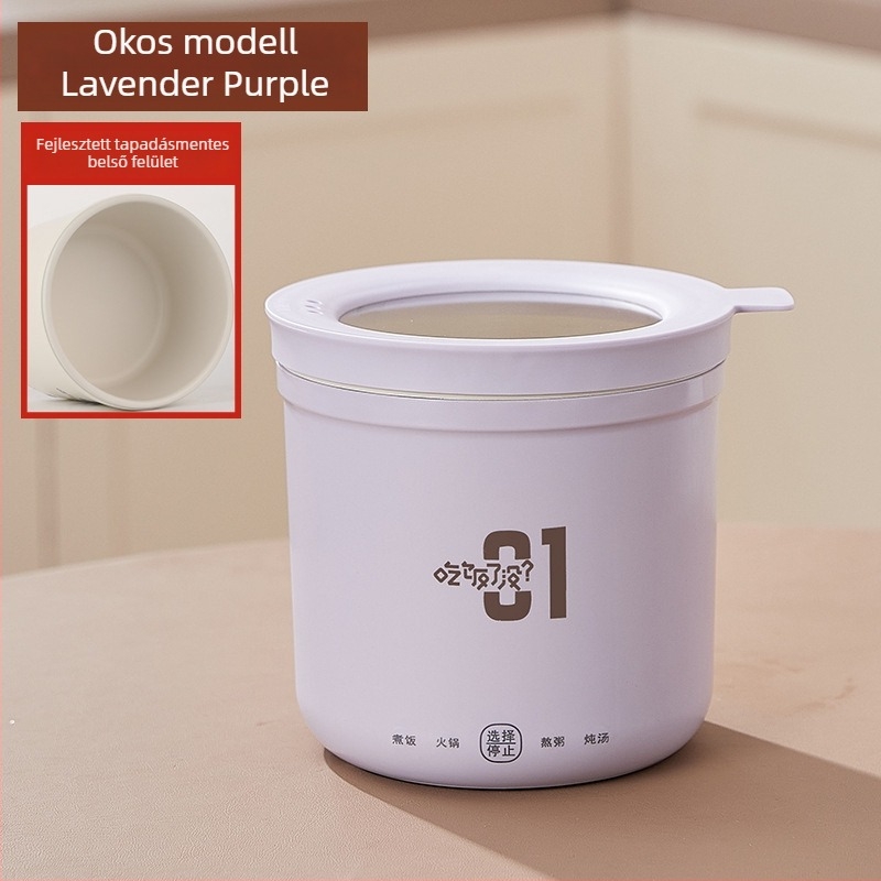 Mini elektromos főzőedény kollégiumhoz, kapacitás legfeljebb 2 L, 1 személyre, gombos vezérlés, tapadásmentes belső, egy darabból álló tisztítás