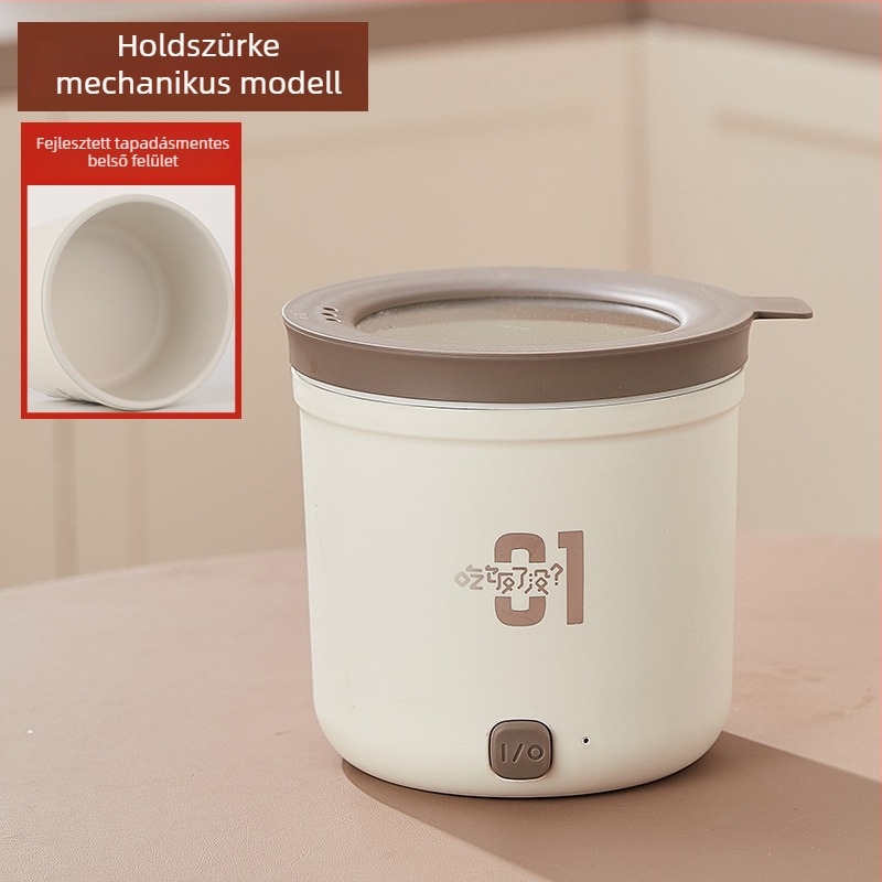 Mini elektromos főzőedény kollégiumhoz, kapacitás legfeljebb 2 L, 1 személyre, gombos vezérlés, tapadásmentes belső, egy darabból álló tisztítás