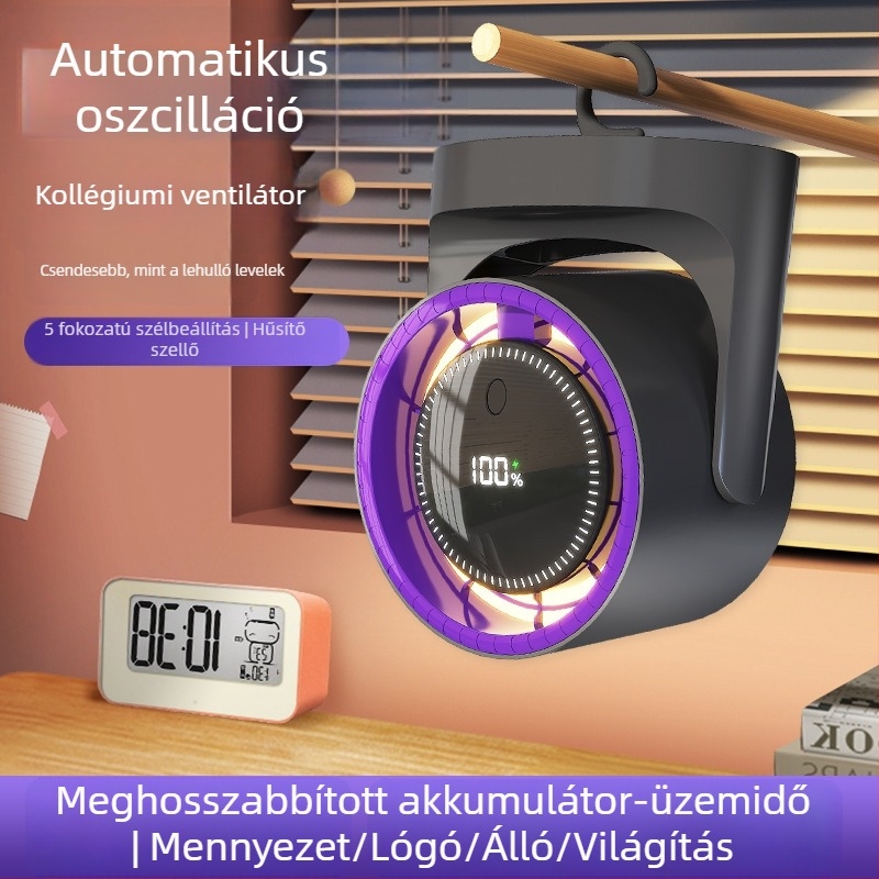Asztali lapát nélküli ventilátor, hordozható, újratölthető, nagy sebességű turbinás légáramlás