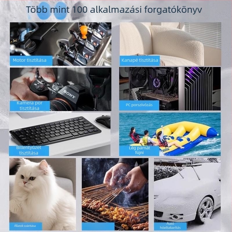 Kézi, vezeték nélküli ventilátor beépített akkumulátorral, 4 üzemmód, 160 W, USB töltés, súly 0.25 kg
