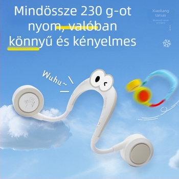 Bluetooth nyakba akasztható ventilátor, bladeless, hordozható és csendes kültéri sportokhoz