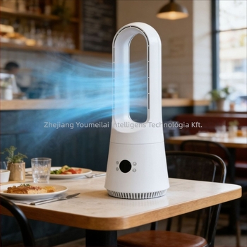 Lamellamentes álló ventilátor érintőképernyővel, oszcillációval és távirányítóval; 220V, 50Hz, 30W, brushless motor