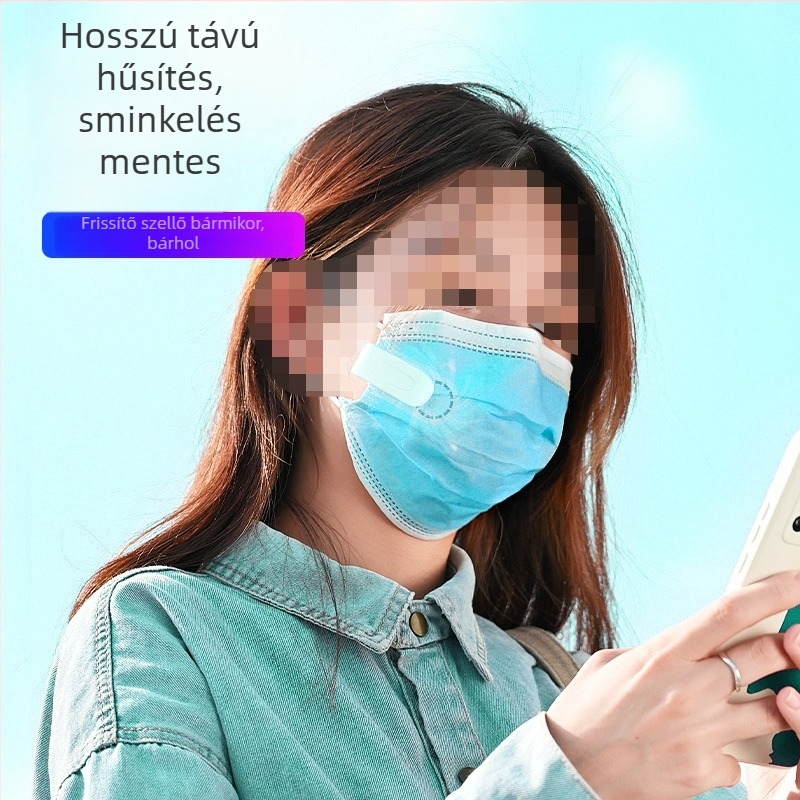 Beépített 300–500 mAh akkumulátorú, USB-s működtetésű bladeless klipszes mini ventilátor, 3 sebesség, 3–6 óra üzemidő, nyakpánt