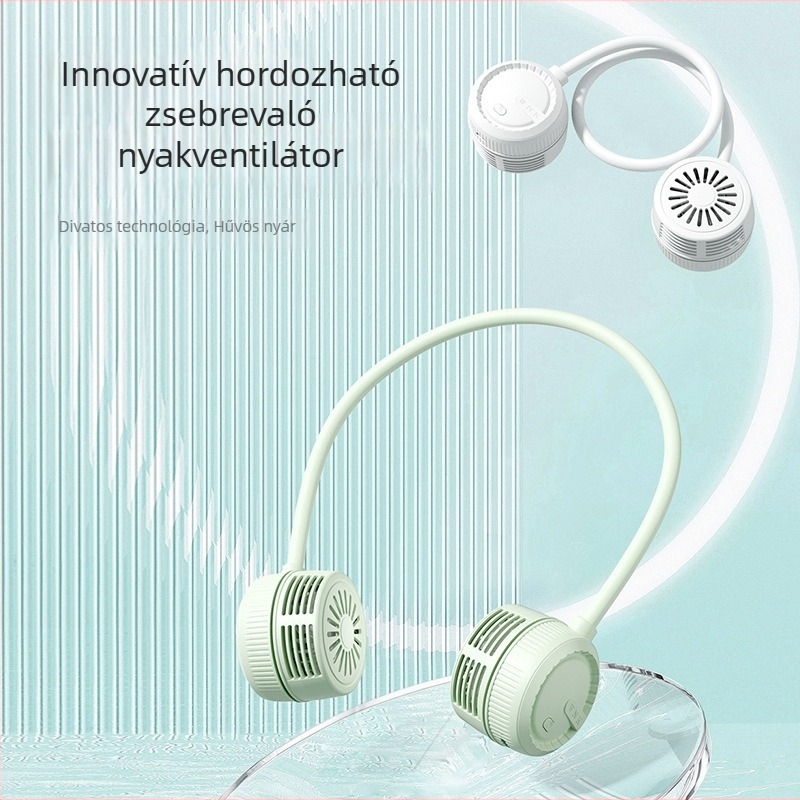 Lapát nélküli nyakventilátor USB-töltéssel, hordozható kültéri mini zsebventilátor, összecsukható.