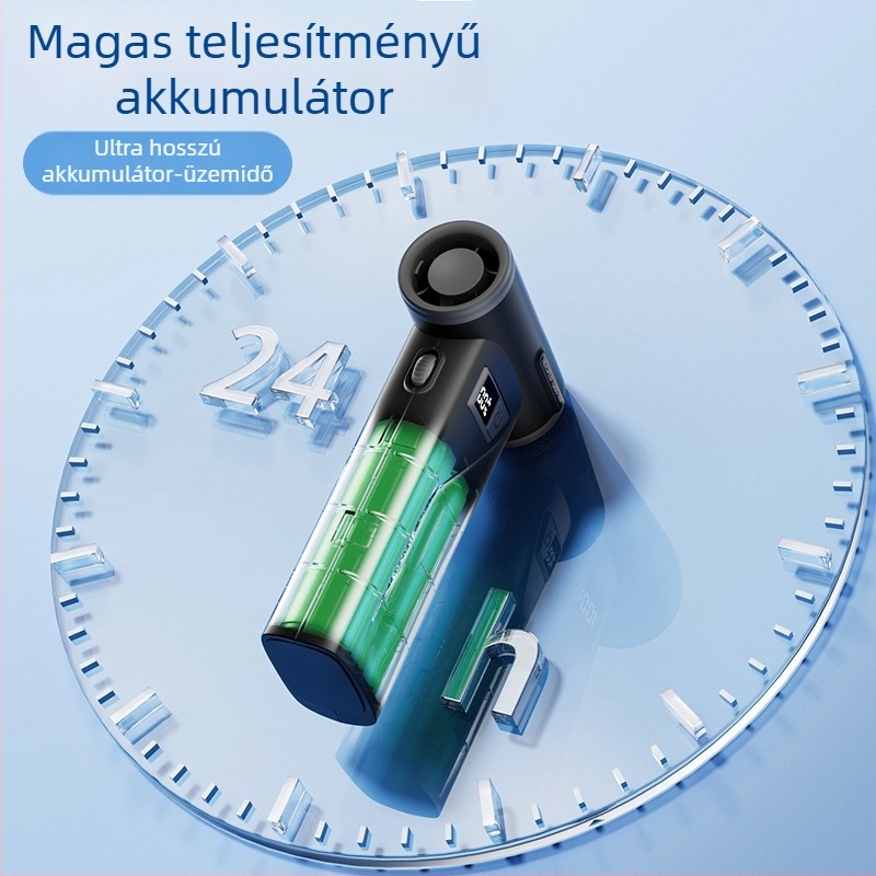 F2 Lapát nélküli kézi turbánventilátor – 6 sebesség, USB újratöltés, brushless motor, 6000mAh akkumulátor, alacsony zajszint, kültéri használatra