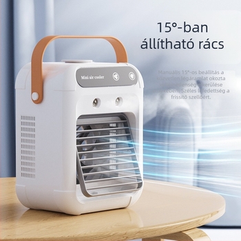 Asztali USB hűtőventilátor beépített párásítóval és permetezéssel, hordozható jég-hűtés