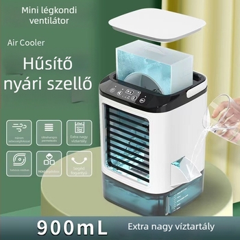 USB asztali ventilátor vízpermetes hűtés és párásító, lapát nélküli dizájn, brushless motor, 3 sebességfokozat