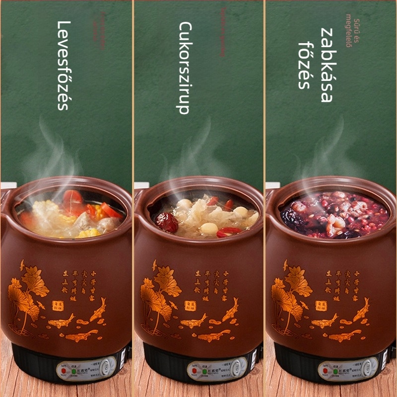 Kerámiás dekociós edény OFN01, 2-3 L, 220V, 450W, KSD ugró termosztát, gombos vezérlés, 1 személyre