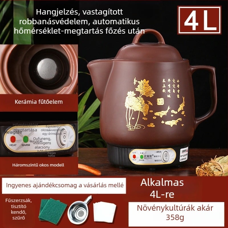 Kerámiás dekociós edény OFN01, 2-3 L, 220V, 450W, KSD ugró termosztát, gombos vezérlés, 1 személyre