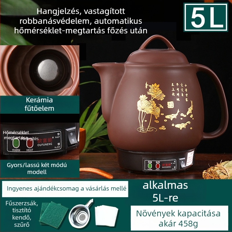 Kerámiás dekociós edény OFN01, 2-3 L, 220V, 450W, KSD ugró termosztát, gombos vezérlés, 1 személyre