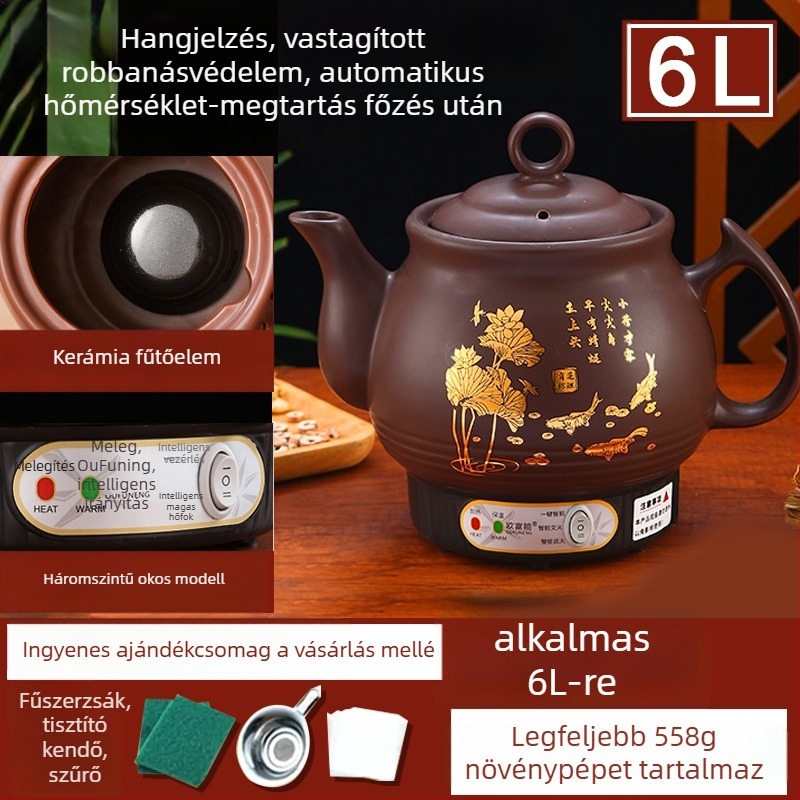 Kerámiás dekociós edény OFN01, 2-3 L, 220V, 450W, KSD ugró termosztát, gombos vezérlés, 1 személyre