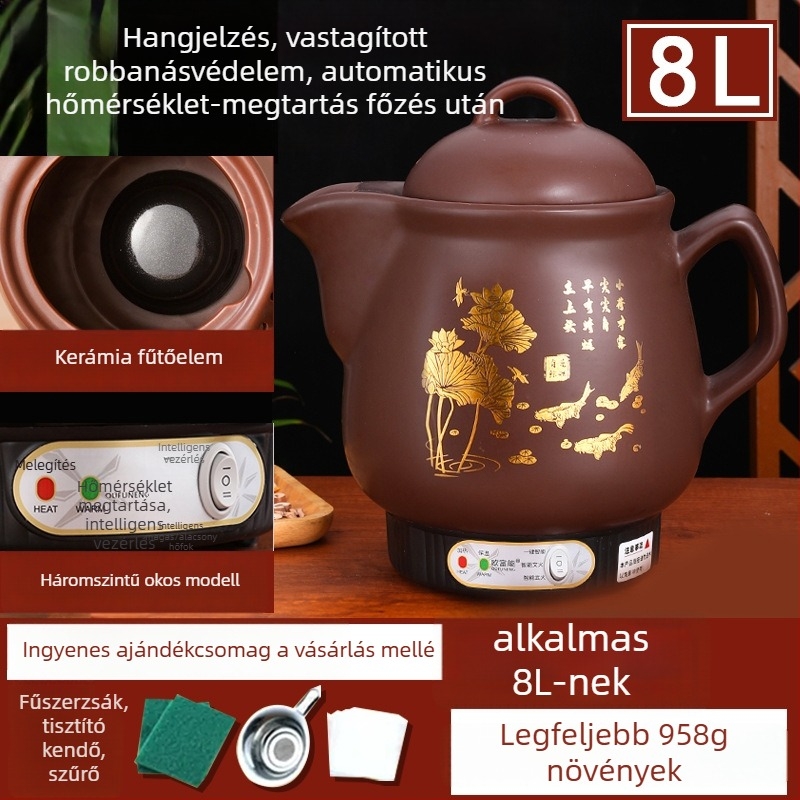 Kerámiás dekociós edény OFN01, 2-3 L, 220V, 450W, KSD ugró termosztát, gombos vezérlés, 1 személyre