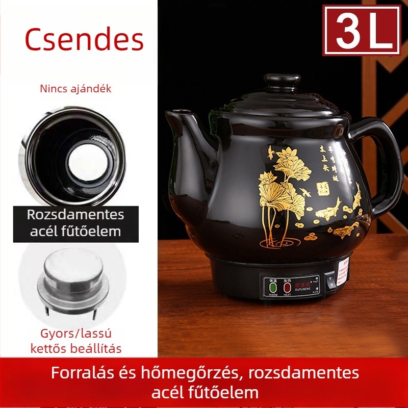 Kerámiás dekociós edény OFN01, 2-3 L, 220V, 450W, KSD ugró termosztát, gombos vezérlés, 1 személyre