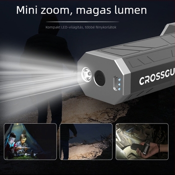 CROSSGUN Lapát nélküli hordozható turbó ventilátor, 120W, 12V, beépített 1000–1200mAh akkumulátor, 4 sebesség, vákuum funkció