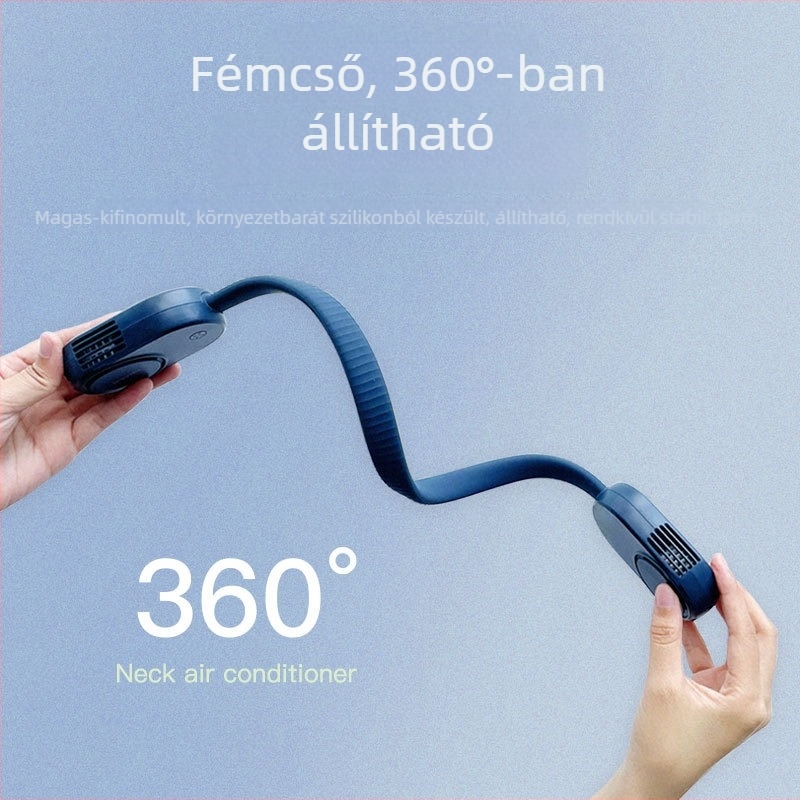 Bladeless Nyakventilátor USB újratölthető, 3 sebesség, 3,7V, 5W, zaj 40 dB alatt