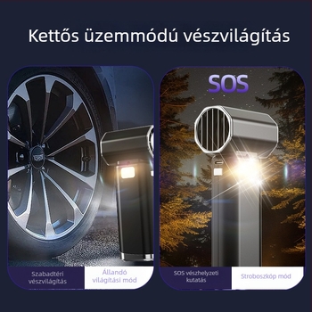 Kézben tartható brushless motoros turbóventilátor, nagy sebességű légáram, pormentesítés, víz- és hófújás, kemping, kompakt