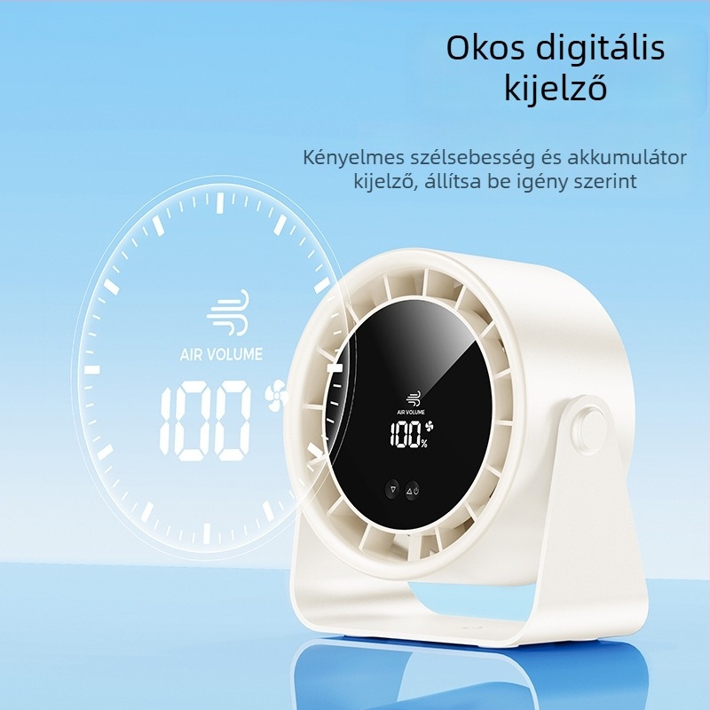 Asztali USB-s újratölthető ventilátor, falra szerelhető, csendes, irodai és otthoni használatra, nagy sebességű turbó légáramlattal