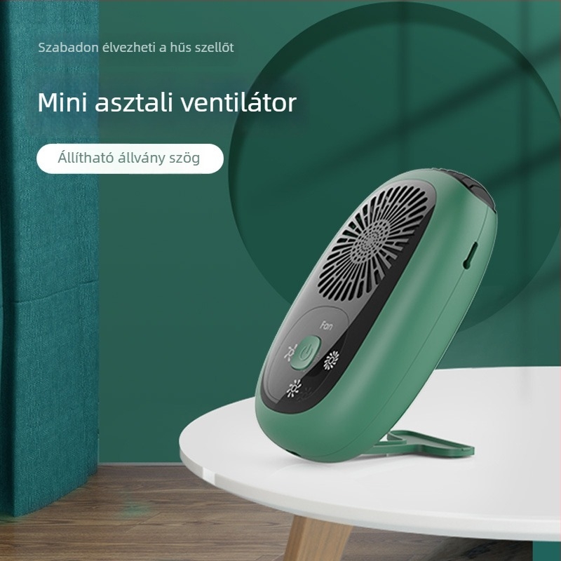 Lápátok nélküli nyakba helyezhető ventilátor negatív ionokkal, kompakt USB-s légtisztító, 3 sebesség, beépített 2000–4000 mAh akkumulátor, brushless motor