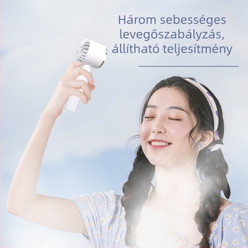 USB mini ventilátor – magas fordulatszámú kézi és hordozható asztali ventilátor, USB tápellátás, 5V, 5W, beépített akkumulátor 500–800 mAh