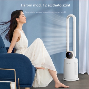 Bladeless padló- és asztali ventilátor oszcilláló fejjel – 60W, 220V, 36–45 dB, 3 sebesség, 21–30 m²-re