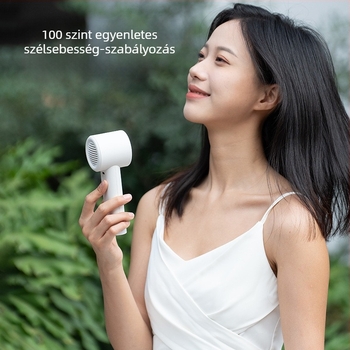 Kézben tartható lapát nélküli ventilátor USB táplálással, beépített 2000–4000 mAh akkumulátor, brushless motor, lépésmentes sebességszabályozás