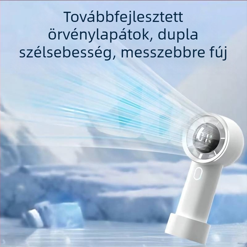 Kompakt asztali klipszes ventilátor USB töltéssel, mini hordozható, beépített akkumulátorral, 5 lapát, csendes brushless motor