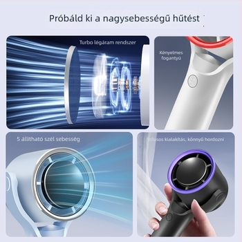 Mufeng 5‑szintű brushless motoros asztali és kézi kompakt ventilátor, oszcilláló fej
