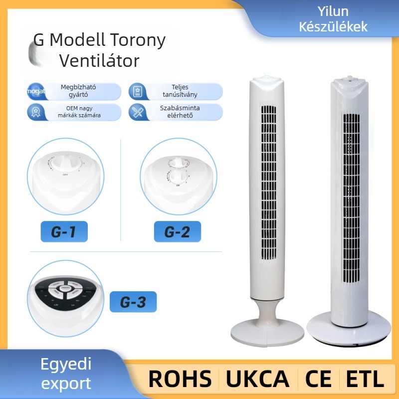 Pengétlen toronyventilátor háztartási használatra, 110–127V AC, 45W, 2–8 órás időzítő, oszcilláló, távirányító