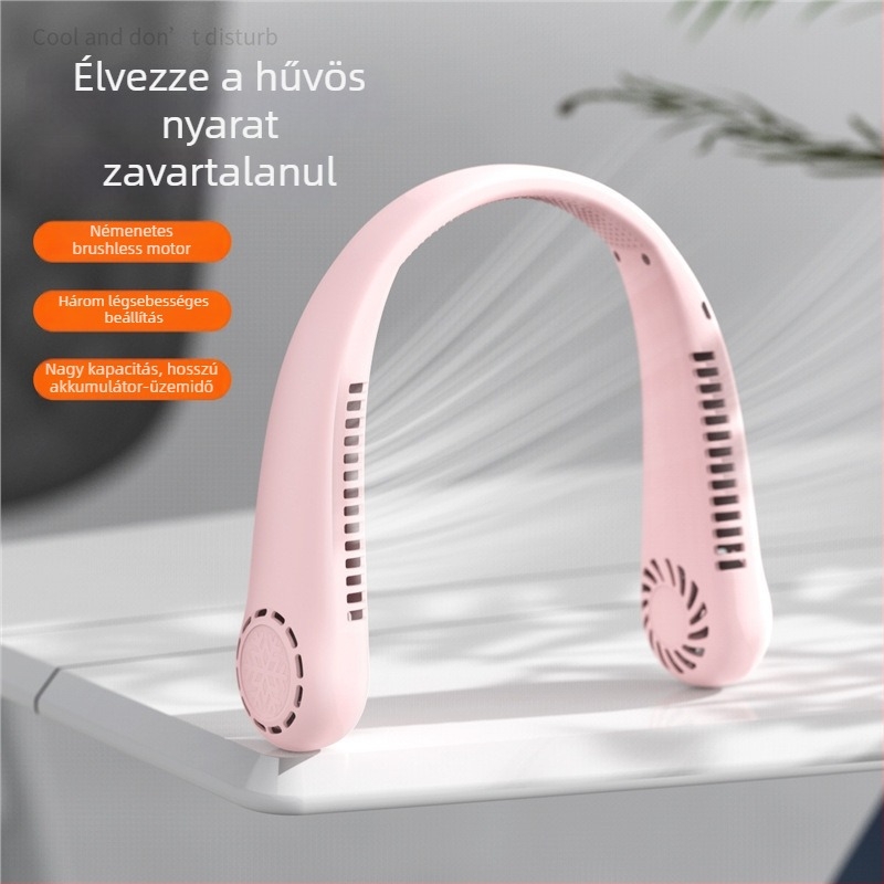 T30 nyakba akasztható ventilátor beépített akkumulátorral, 800–1000 mAh, USB tápellátás, 3. fokozat
