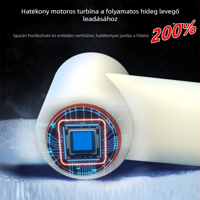 Kézi hordozható ventilátor USB-töltésű, brushless motorral, erős légáramlat, négy fokozat