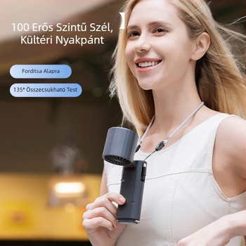 Nyári hordozható ventilátor beépített akkumulátorral, félvezető hűtéssel, turbina dizájn, USB tápellátás