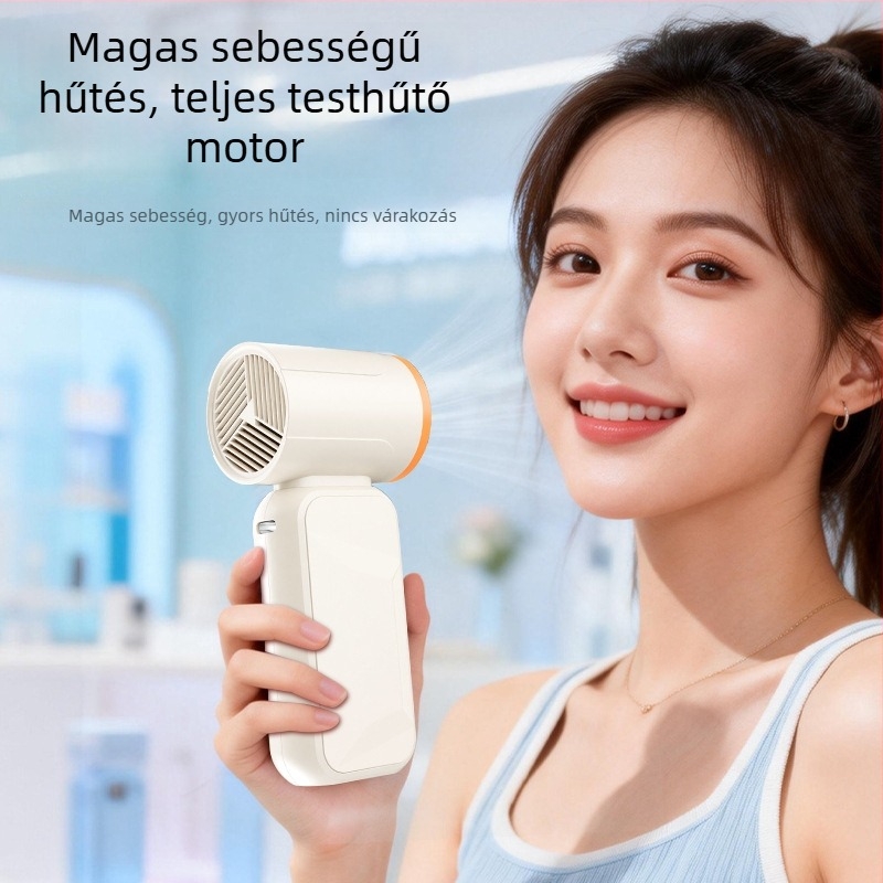 Kézi mini ventilátor USB töltés, lapát nélküli motorral, beépített akkumulátor 2000–4000mAh, 100 sebességfokozat