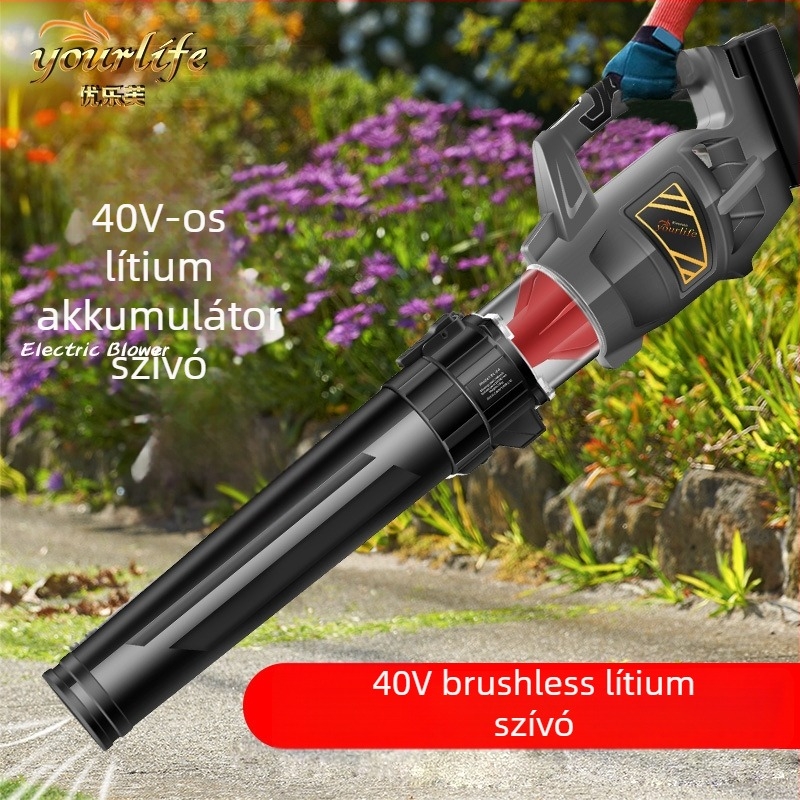 40V vezeték nélküli levélfúvó brushless motorral, újratölthető lítiumakkumulátorral