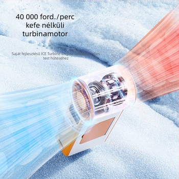 GF8 magas fordulatú kézi ventilátor USB töltéssel, turbina kialakítás, digitális kijelző és tükör, könnyű és kompakt
