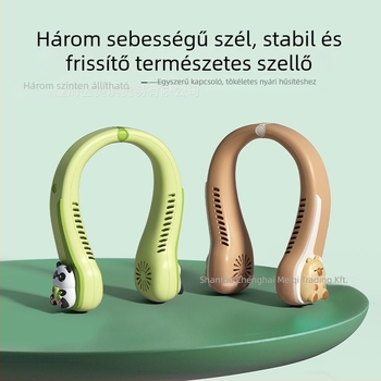 Nyakba akasztható blade-mentes ventilátor, beépített akkumulátorral, USB-töltéssel, 3 sebességgel, alacsony zajszinttel, hordozható kültéri ventilátor